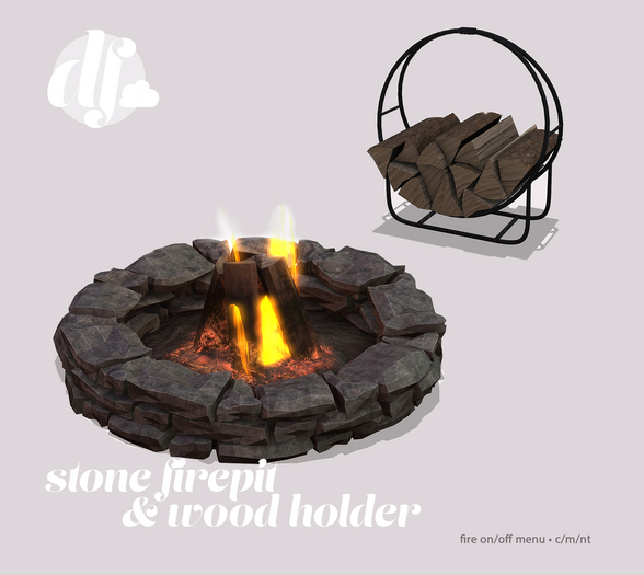 .df. Stone Firepit & Wood Holder [Add Me]