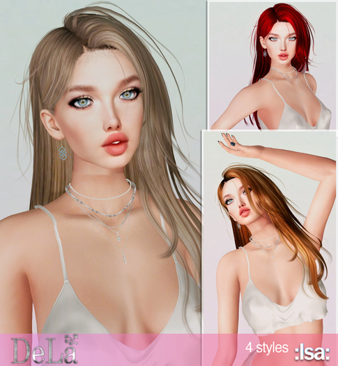 =DeLa*= Mesh Hair "Isa" All colors