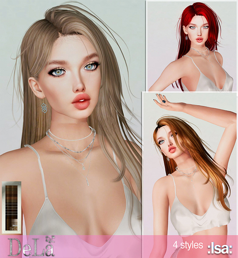 =DeLa*= Mesh Hair "Isa" Browns