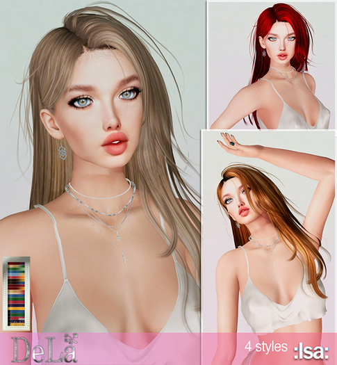 =DeLa*= Mesh Hair "Isa" Colors