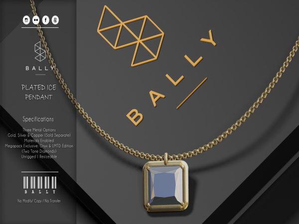 'BALLY' Plated Ice Pendant Copper
