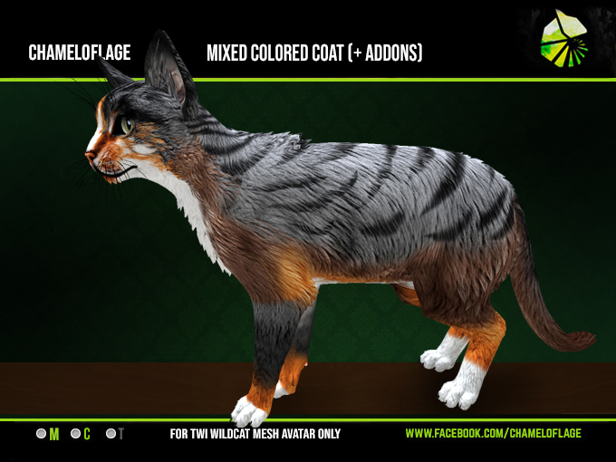 Second Life Marketplace - *CMFL* TWI WILDCAT - Mixed Coat (wear to unpack)