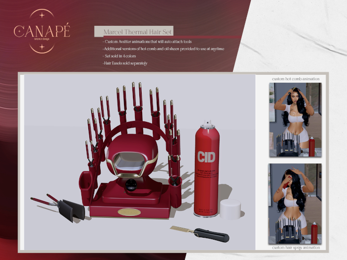 [Canape] Marcel Thermal Hair Set Red