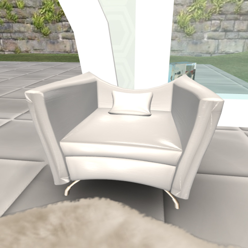 White Vinyl Club Chair 