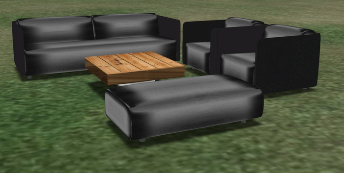 Sofa Garnitur Leder Black Rezzbox