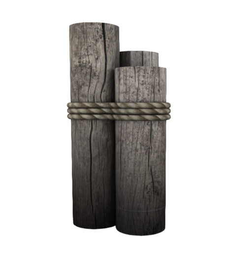 Pilings Pier Decorations - Old Gray Wood