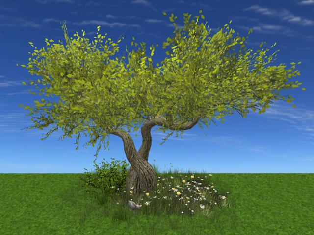 RW - Spring Summer tree with flowers and rabbit *Lenah* c/m