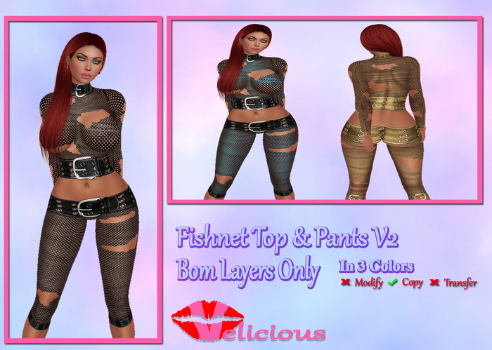 Velicious - Fishnet Top & Pants V2