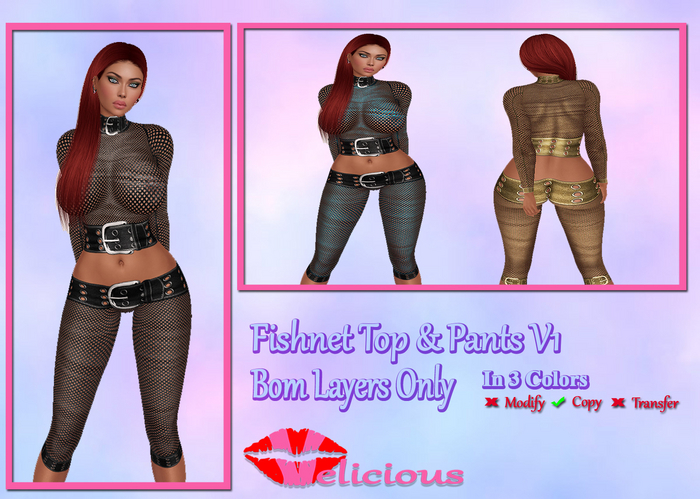 Velicious - Fishnet Top & Pants V1