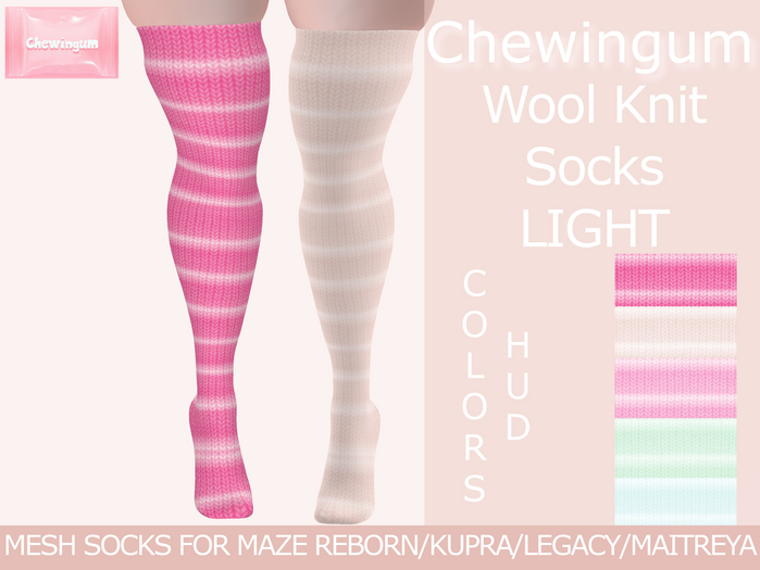 Chewingum Wool Knit Socks LIGHT RB/KP/LG/MT BOX