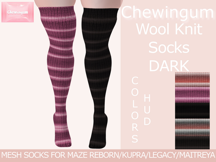 Chewingum Wool Knit Socks DARK RB/KP/LG/MT BOX