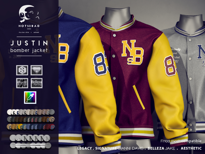 not so bad . mesh . JUSTIN bomber jacket . full pack 2 