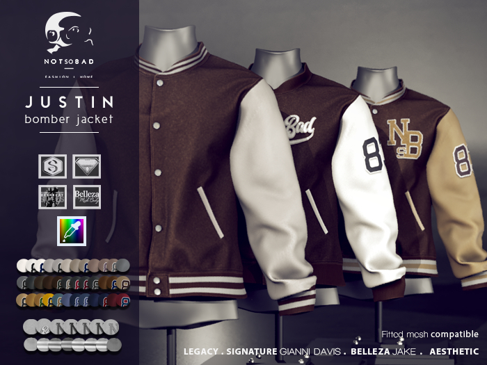 not so bad . mesh . JUSTIN bomber jacket . brown