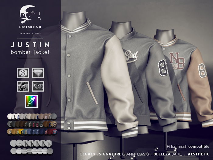 not so bad . mesh . JUSTIN bomber jacket . grey