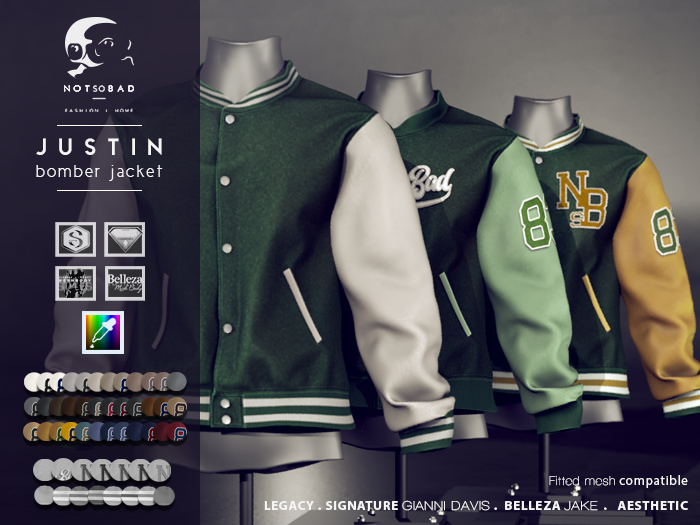 not so bad . mesh . JUSTIN bomber jacket . green