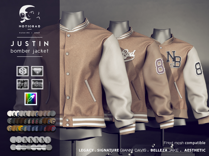 not so bad . mesh . JUSTIN bomber jacket . sand