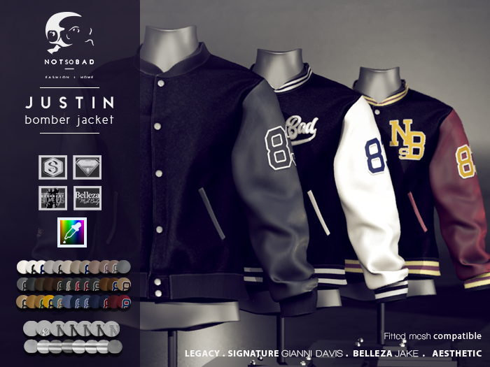 not so bad . mesh . JUSTIN bomber jacket . black
