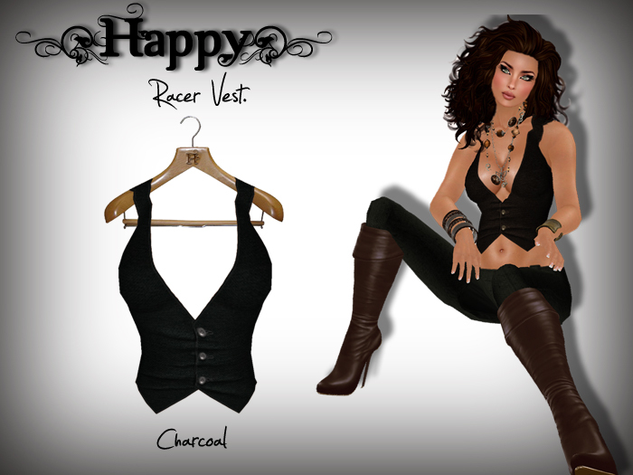 {Happy} Racer Vest (Charcoal)