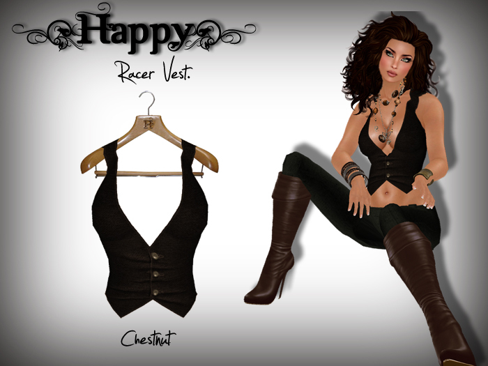 {Happy} Racer Vest (Chestnut)