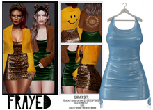 Frayed - Carmen Dress - Baby Blue