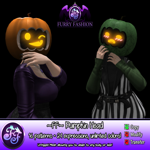 ~FF~ Pumpkin Head (Wear to unpack!)