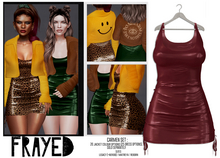 Frayed - Carmen Dress - Wine