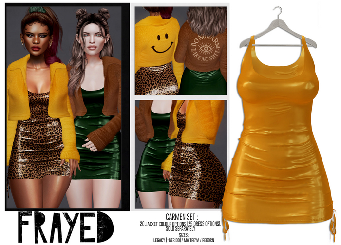 Frayed - Carmen Dress - Mustard