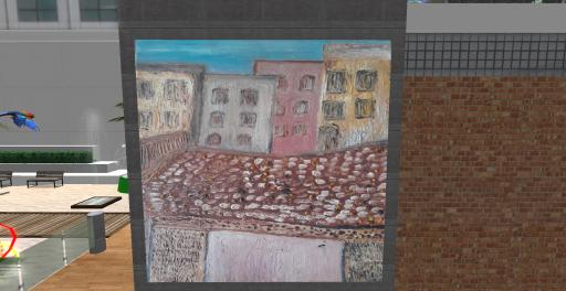 "Medieval city" - Abstract Painting