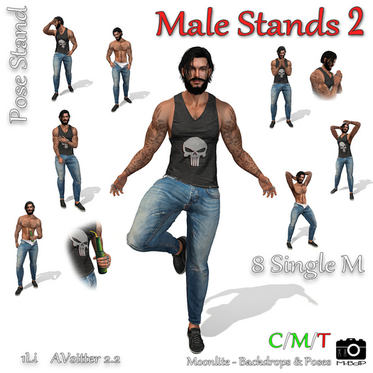 M-BdP :: Male Stands 2 - Poses Set