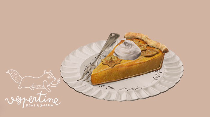 {vespertine} -slice of leafy pumpkin pie 