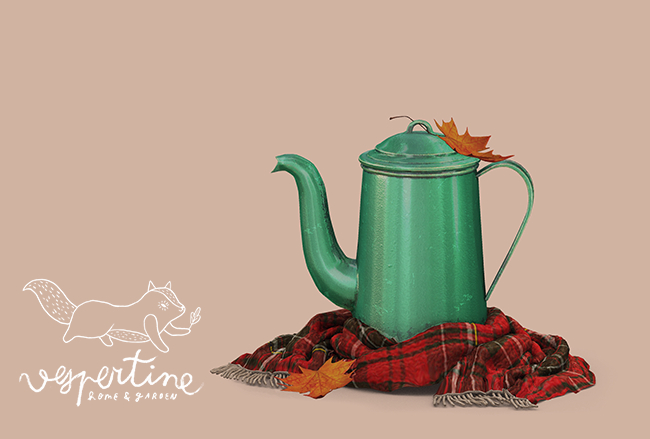 {vespertine} - cosy enamel kettle