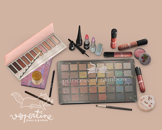 {vespertine} - cosmetics clutter.