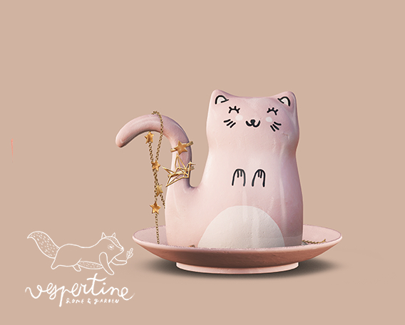 {vespertine} - cat trinket dish.