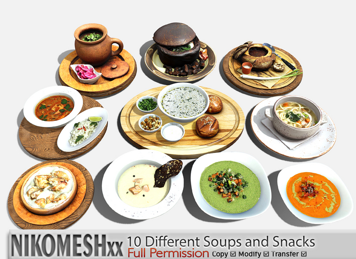 ::NIKOMESH::Full Permission 10 Different Soups and Snacks