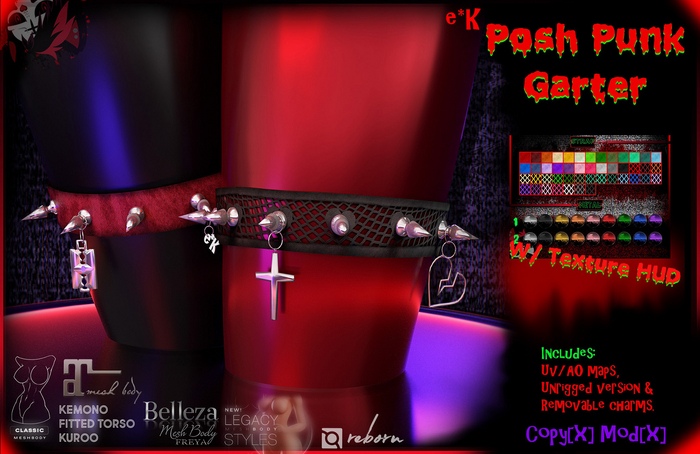 e*K Posh Punk Garters - [GIFT] 