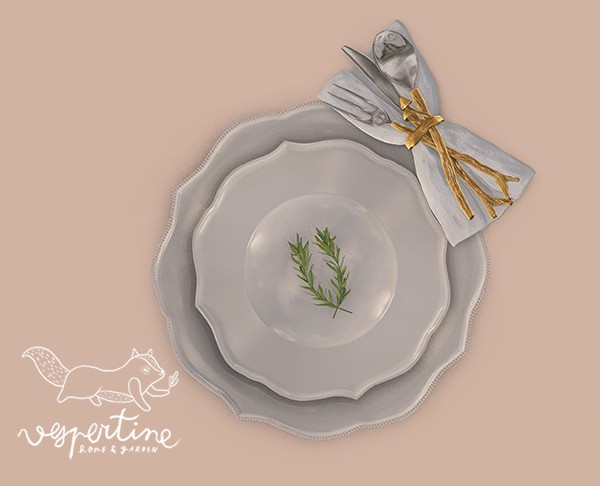 {vespertine} woodland plate & cutlery bx.