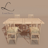 LouChara Gabby Dining Room Table and Chair