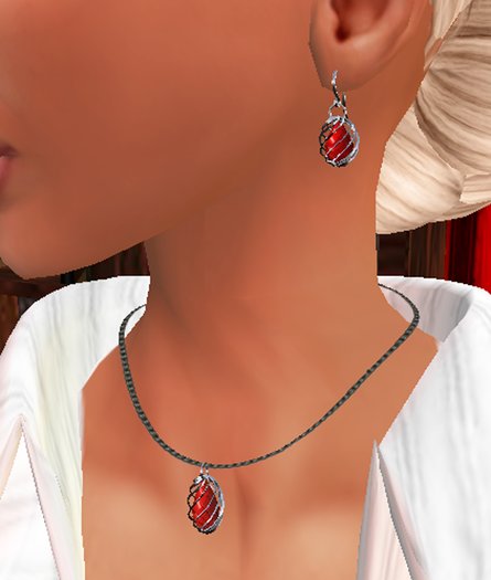 LunaC Blood Tear in Titanium Set