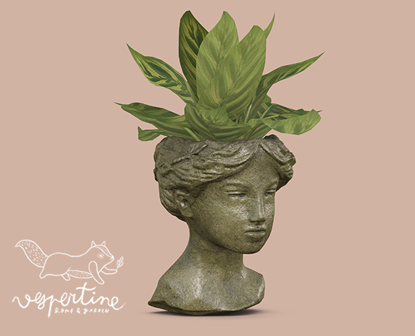 {vespertine} - head planter / calathea beauty 