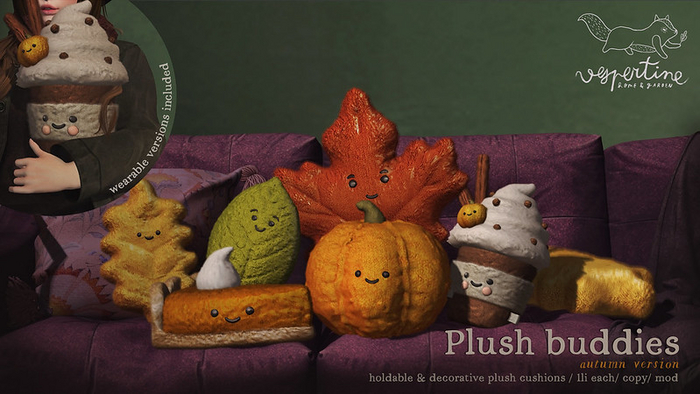 {vespertine} -plush buddies - pumpkin treats 