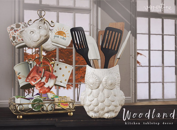 {vespertine} - woodland owly utensil jar. 