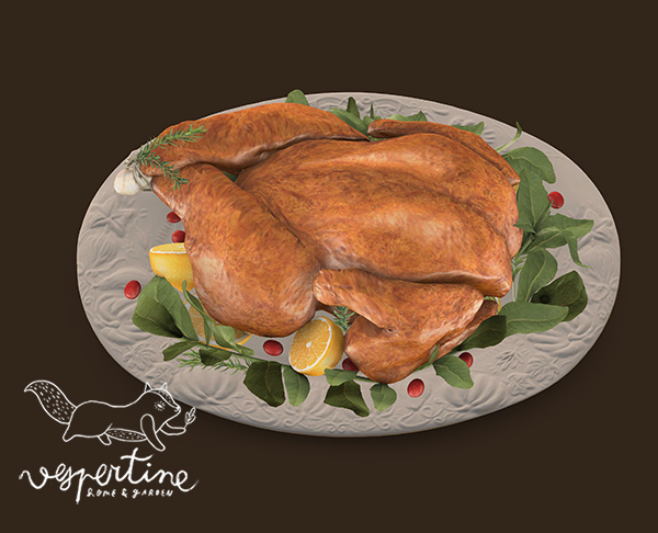 {vespertine} - woodland dinner - turkey roast platter bx.