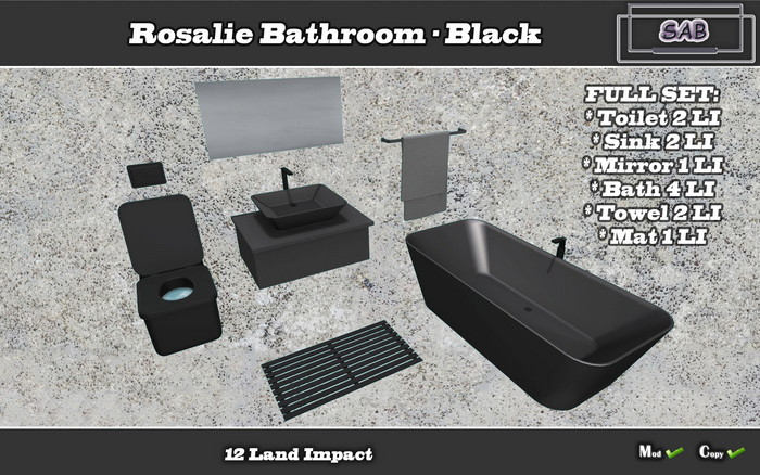 SAB * Rosalie Bathroom * Black