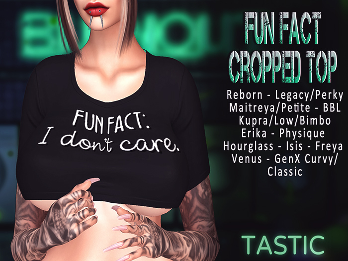 Tastic-Fun Fact Cropped Top 