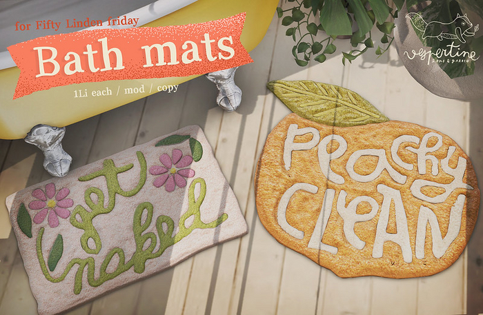 {vespertine} - peachy bath mat.