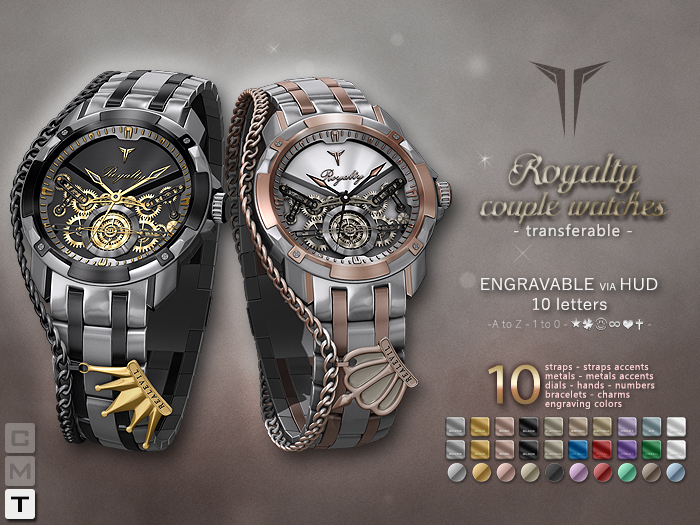 **RE** Royalty Couple Watches - Engraving - Transferable