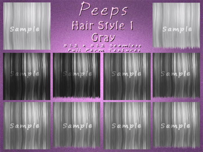 Peeps Textures Hair Style 1 Gray