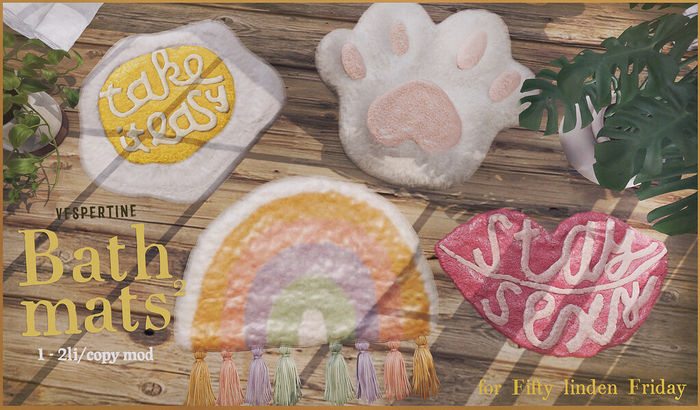 {vespertine} - bath mats / sunny pack 