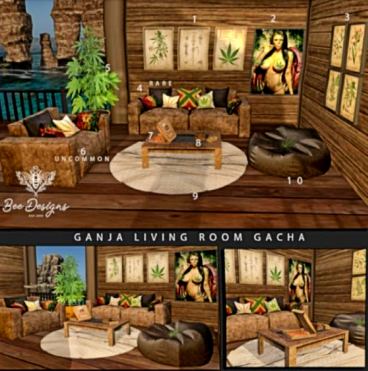 04 Bee Designs Ganja Living Room RARE