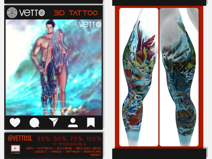 VETTO. Tattoo Ocean BOM+SHINE 3D HD ()